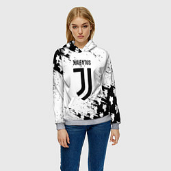 Толстовка-худи женская Juventus люди спорт, цвет: 3D-меланж — фото 2