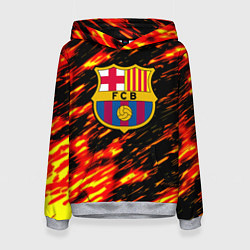 Толстовка-худи женская Barcelona штрихи огненные, цвет: 3D-меланж