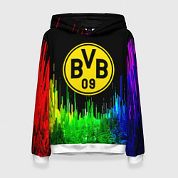 Толстовка-худи женская Borussia градиент текстура, цвет: 3D-белый