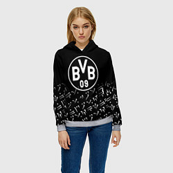 Толстовка-худи женская Borussia хищник стиль, цвет: 3D-меланж — фото 2