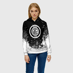 Толстовка-худи женская Inter белый всплеск краско, цвет: 3D-белый — фото 2