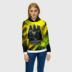 Толстовка-худи женская Голуби Икс супергерои, цвет: 3D-белый — фото 2