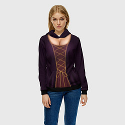 Толстовка-худи женская Принцесса средневековья, цвет: 3D-черный — фото 2