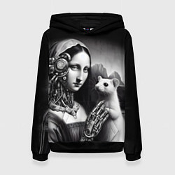 Толстовка-худи женская Cecilia Gallerani - the lady with the ermine cyber, цвет: 3D-черный
