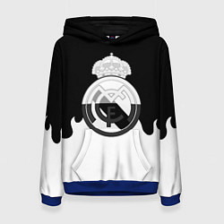 Толстовка-худи женская Реал Мадрид огонь белый, цвет: 3D-синий