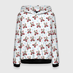 Толстовка-худи женская Рождественские гонщики, цвет: 3D-черный
