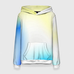 Толстовка-худи женская Color yellow blue white, цвет: 3D-белый