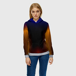 Толстовка-худи женская Color black red blue, цвет: 3D-меланж — фото 2