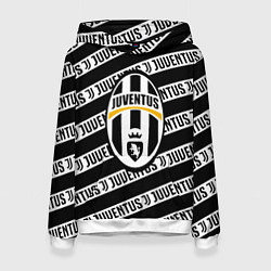 Толстовка-худи женская Ювентус полосы линии спорт, цвет: 3D-белый