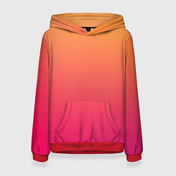 Толстовка-худи женская Color orange pink, цвет: 3D-красный