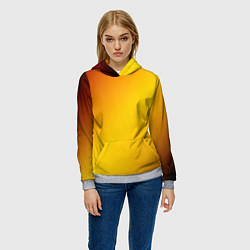 Толстовка-худи женская Color yellow red gradient, цвет: 3D-меланж — фото 2