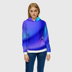 Толстовка-худи женская The color is multicolored, цвет: 3D-белый — фото 2