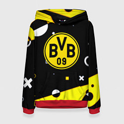 Толстовка-худи женская Borussia геометрия текстура, цвет: 3D-красный