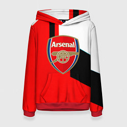 Толстовка-худи женская Арсенал геометрия спорт, цвет: 3D-красный