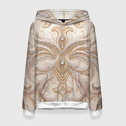Женская толстовка Перламутровый орнамент с перьями