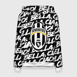 Толстовка-худи женская Juventus serial pattern, цвет: 3D-белый