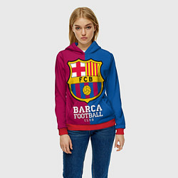 Толстовка-худи женская Barca Football, цвет: 3D-красный — фото 2
