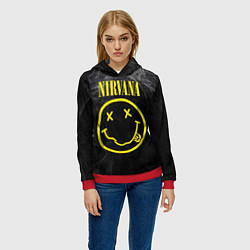 Толстовка-худи женская Nirvana Smoke, цвет: 3D-красный — фото 2