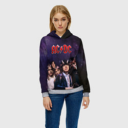 Толстовка-худи женская AC/DC, цвет: 3D-меланж — фото 2