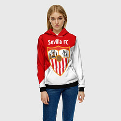 Толстовка-худи женская Sevilla FC, цвет: 3D-черный — фото 2