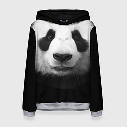 Толстовка-худи женская Взгляд панды, цвет: 3D-меланж