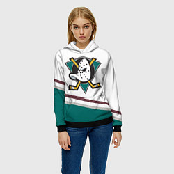 Толстовка-худи женская Anaheim Ducks Selanne, цвет: 3D-черный — фото 2