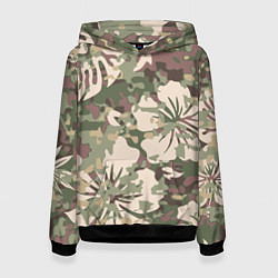Толстовка-худи женская Камуфляж, цвет: 3D-черный