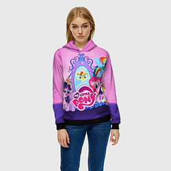 Толстовка-худи женская My Little Pony, цвет: 3D-черный — фото 2