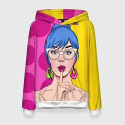 Толстовка-худи женская POP ART, цвет: 3D-белый