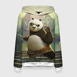 Толстовка-худи женская Кунг фу панда, цвет: 3D-белый