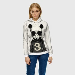 Толстовка-худи женская Скелет панды, цвет: 3D-белый — фото 2