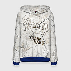 Толстовка-худи женская Train hard, цвет: 3D-синий