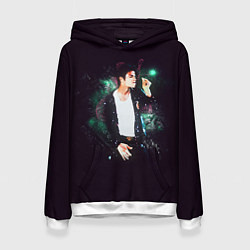 Толстовка-худи женская Michael Jackson, цвет: 3D-белый