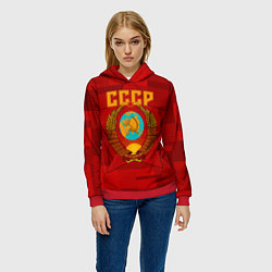 Толстовка-худи женская СССР, цвет: 3D-красный — фото 2