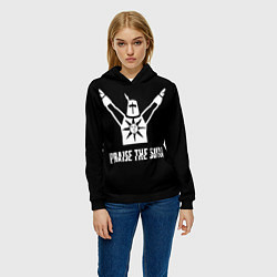 Толстовка-худи женская Dark souls praise the sun knight Heida, цвет: 3D-черный — фото 2