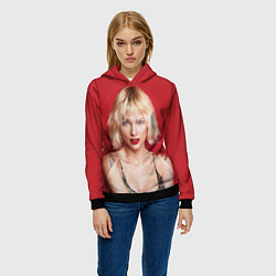 Толстовка-худи женская Taylor Swift, цвет: 3D-черный — фото 2