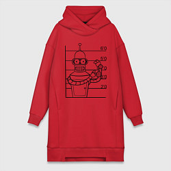 Женское худи-платье Bender Wanted, цвет: красный