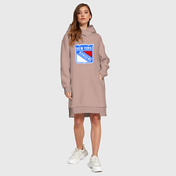 Женское худи-платье New York Rangers, цвет: пыльно-розовый — фото 2