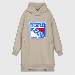 Женское худи-платье New York Rangers, цвет: миндальный