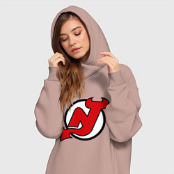 Женское худи-платье New Jersey Devils, цвет: пыльно-розовый — фото 2