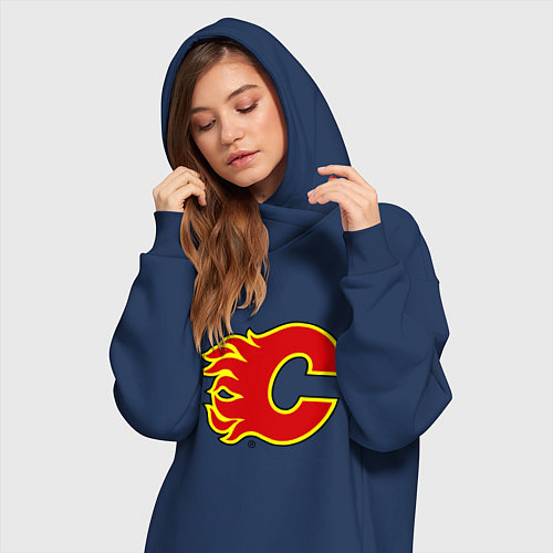 Женская толстовка-платье Calgary Flames / Тёмно-синий – фото 3