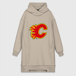 Женское худи-платье Calgary Flames, цвет: миндальный