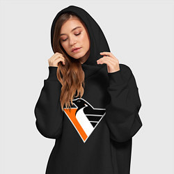 Женское худи-платье Pittsburgh Penguins, цвет: черный — фото 2