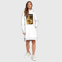 Женское худи-платье Leaning tower of Pisa, цвет: белый — фото 2