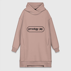 Женское худи-платье Prodigy лого с муравьем, цвет: пыльно-розовый