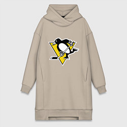 Женское худи-платье Pittsburgh Penguins: Malkin 71, цвет: миндальный