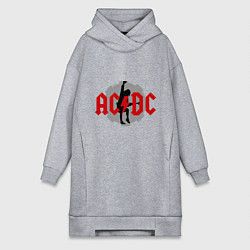 Женское худи-платье AC/DC: Angus Young, цвет: меланж