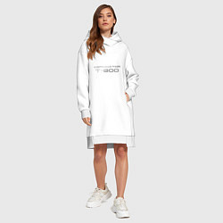 Женское худи-платье Терминатор Т-800, цвет: белый — фото 2