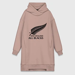 Женское худи-платье New Zeland: All blacks, цвет: пыльно-розовый