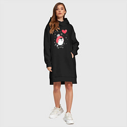 Женское худи-платье Пингвин с шариком, цвет: черный — фото 2
